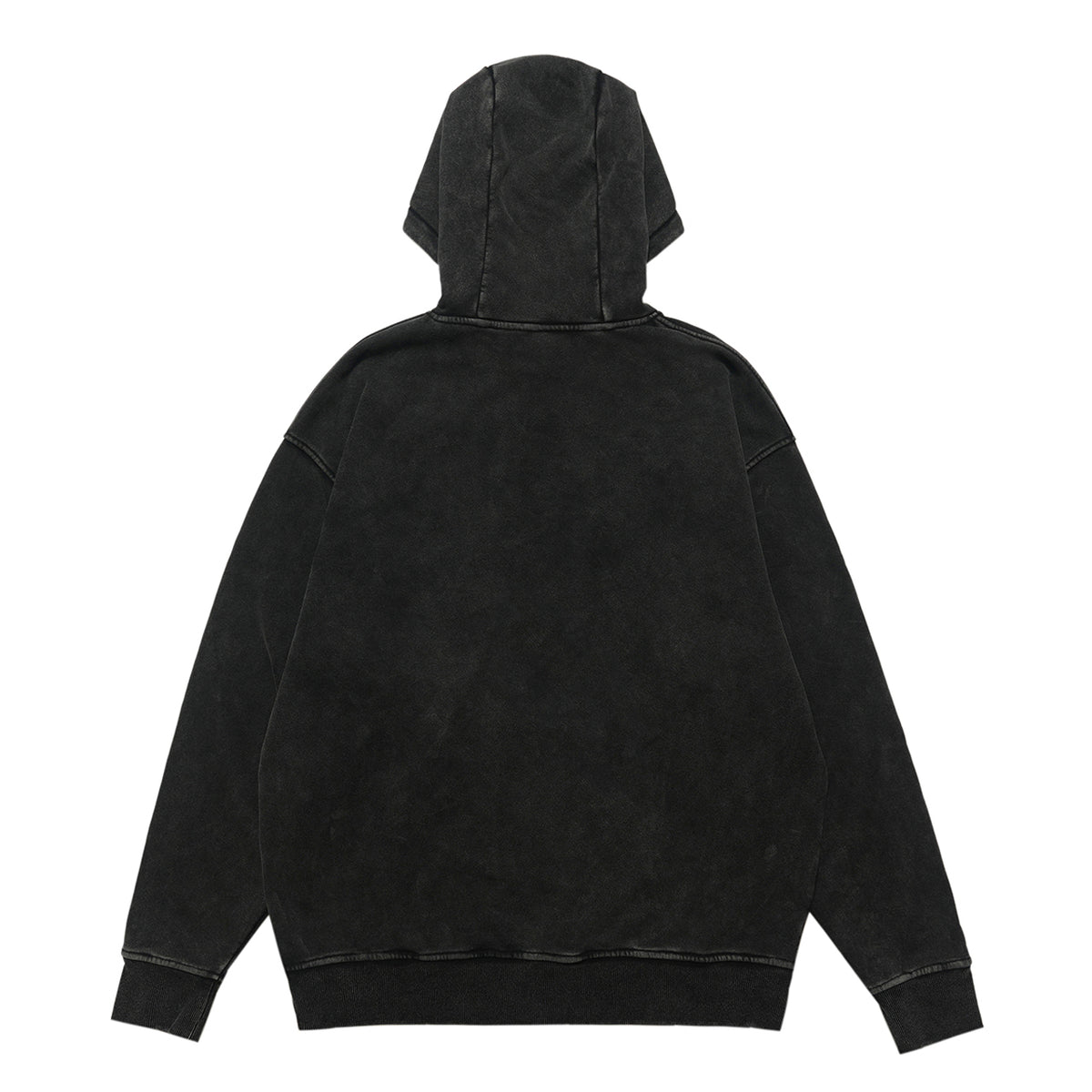 Peace slogan hoodie vintage wash anti war pullover retro jumper in acid grey