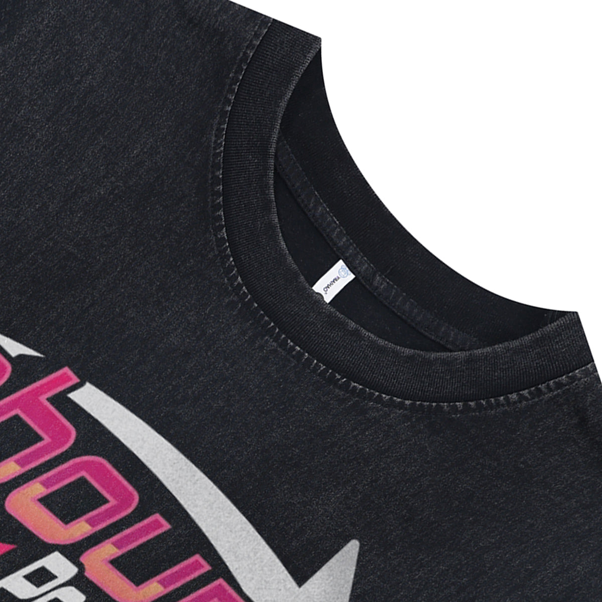 Japanese cartoon sleeveless t-shirt retro anime surfer vest racing car tank top in acid wash black