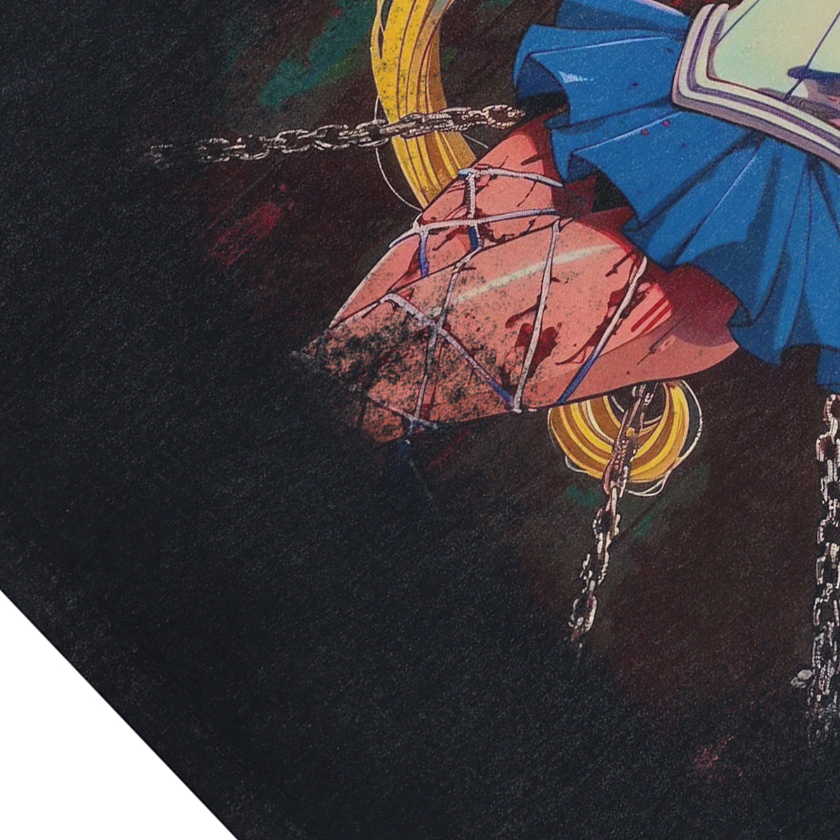 Crazy anime sleeveless t-shirt vintage Japanese vest retro cartoon tank top in acid wash black