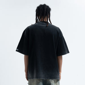 Snake print t-shirt skeleton bones top gothic tee in blue