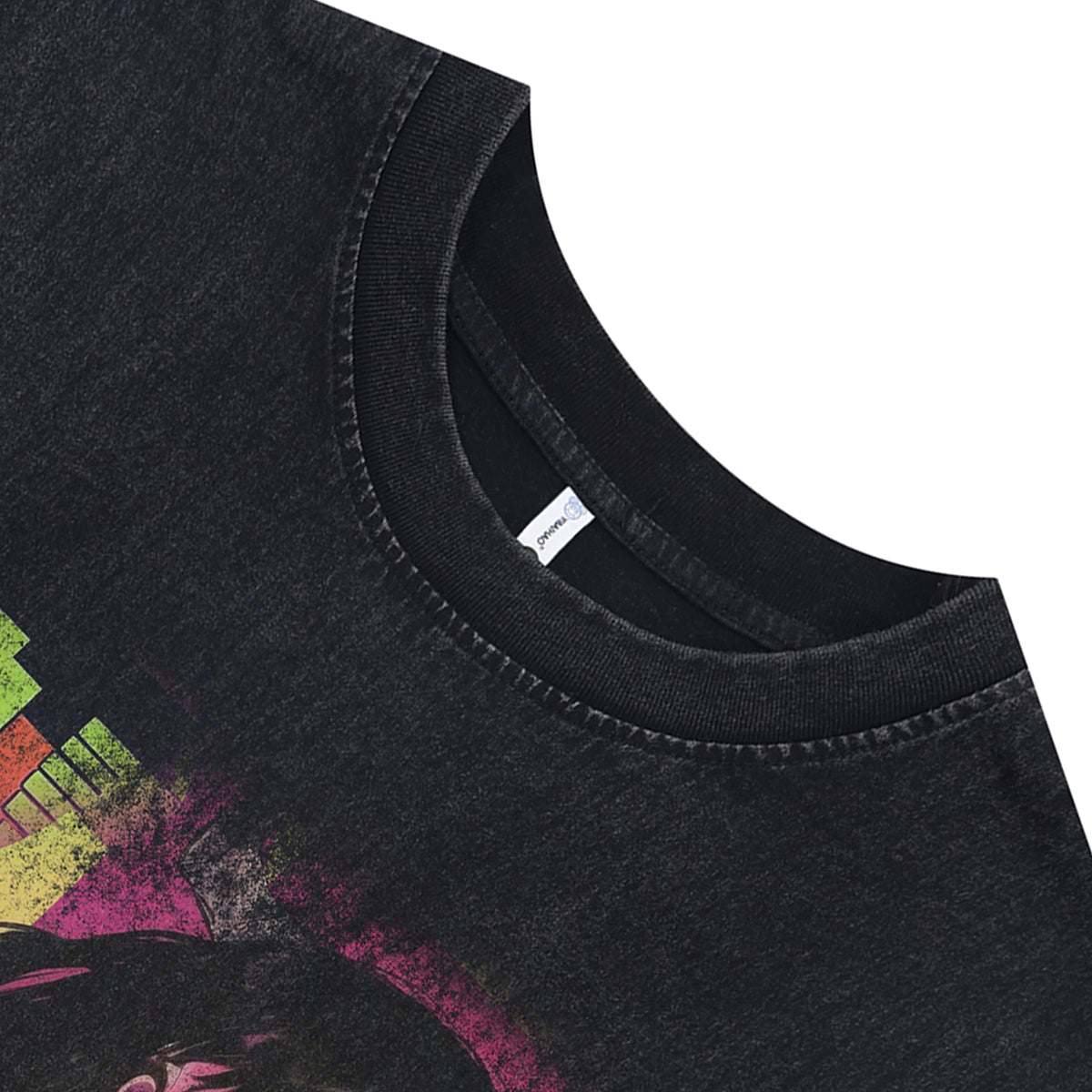 Anime devil cartoon sleeveless t-shirt Japanese poster surfer vest 00s retro Manga tank top in acid wash black