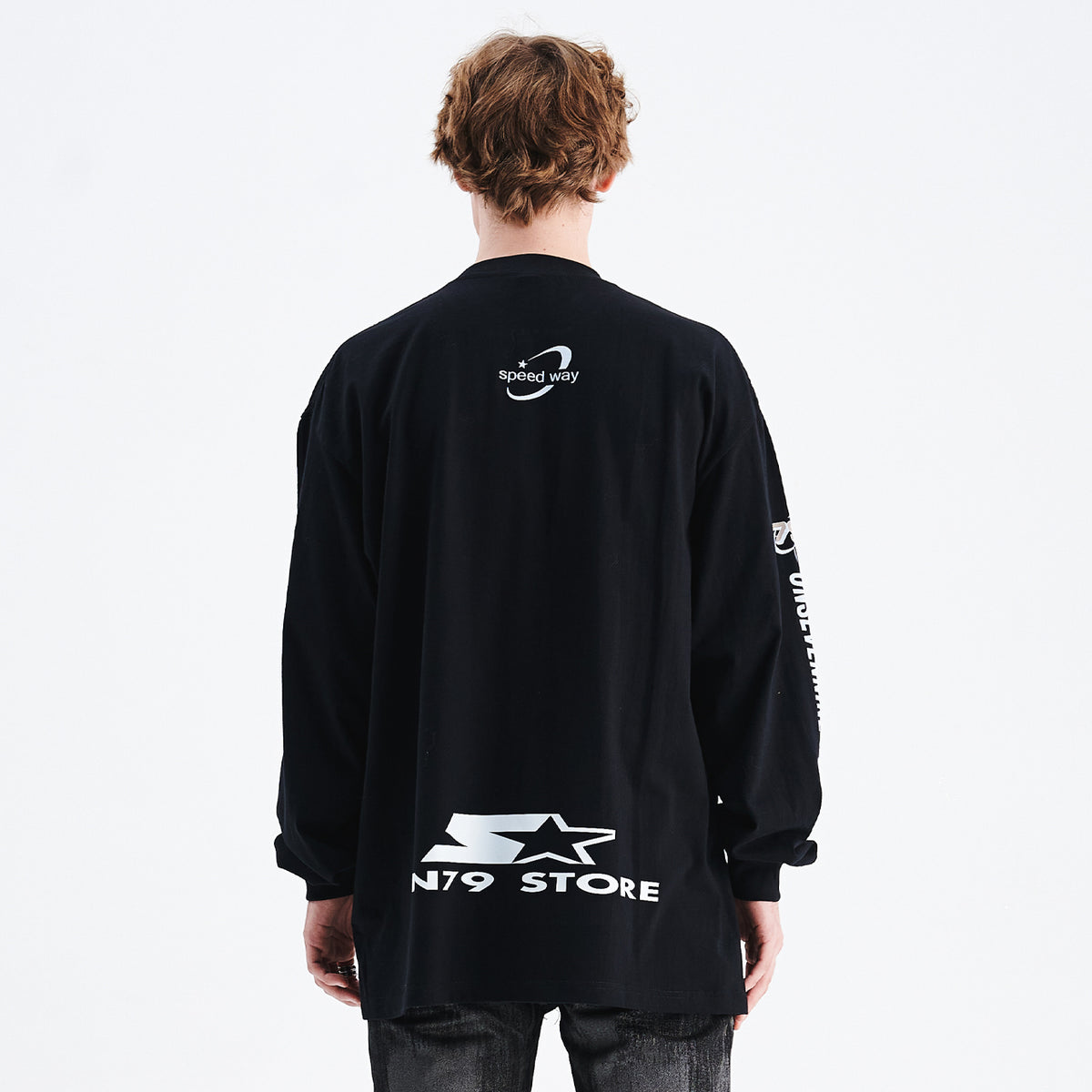 Motorsports jumper long sleeve racing jumper thin sports t-shirt in black