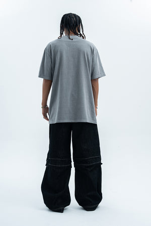 Dog t-shirt puppy print top retro cartoon tee animal jumper in grey