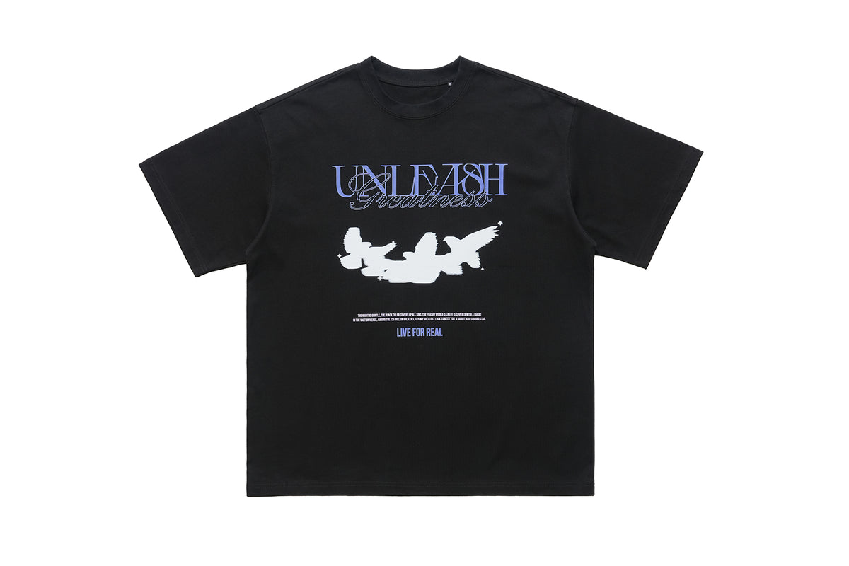 White doves t-shirt bird print top freedom slogan tee in brown