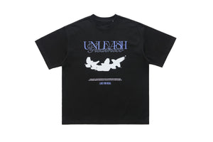 White doves t-shirt bird print top freedom slogan tee in brown