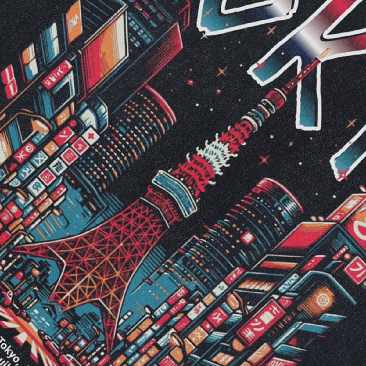 Tokyo sleeveless t-shirt city print surfer vest retro Japanese tank top in acid wash black