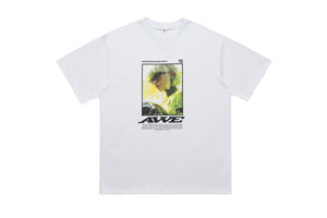 Cyberpunk t-shirt psychedelic girl tee futuristic top in brown