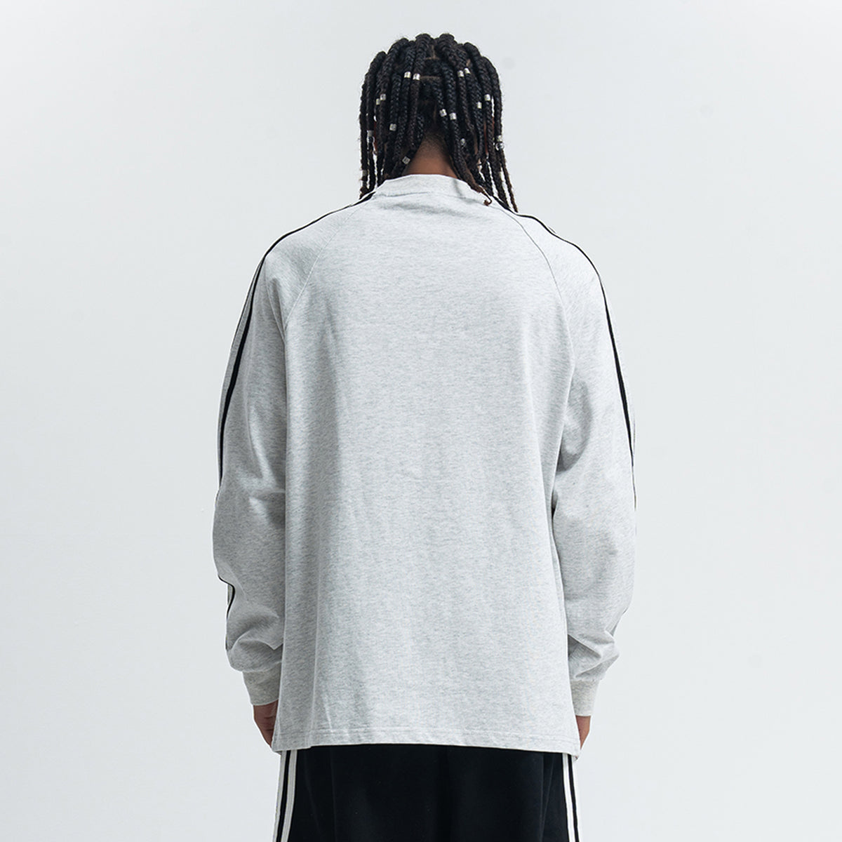 Paranoia slogan jumper long sleeve striped top music notes print retro t-shirt in white