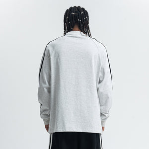 Paranoia slogan jumper long sleeve striped top music notes print retro t-shirt in white