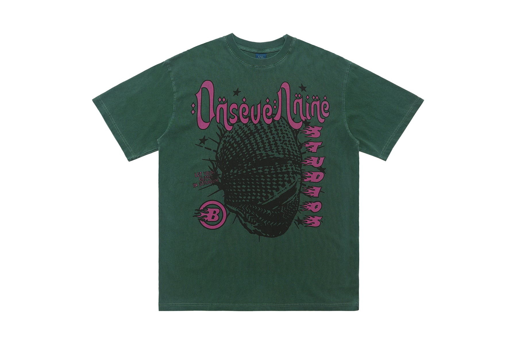 Arabic t-shirt hip-hop tee grunge rapper top in green