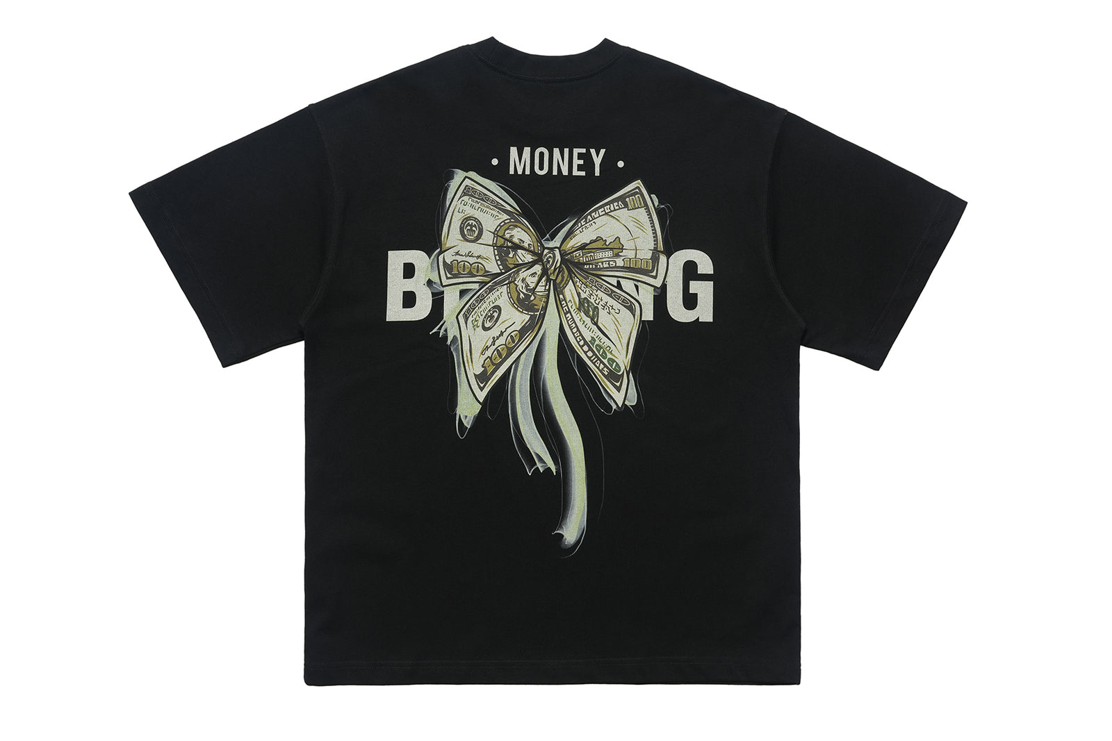 Money print t-shirt dollar sign tee hip-hop top rapper jumper black