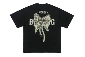 Money print t-shirt dollar sign tee hip-hop top rapper jumper black