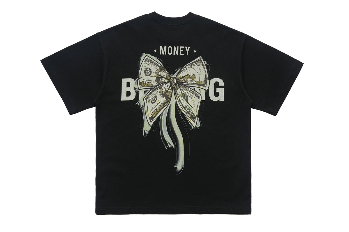 Money print t-shirt dollar sign tee hip-hop top rapper jumper white