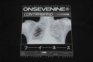 X-ray t-shirt bones print top grunge gothic tee in black