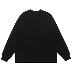 Balaclava print long sleeve top ganster t-shirt hip-hop jumper in white