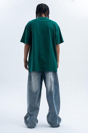 Hip-hop t-shirt rapper top money print tee Brown