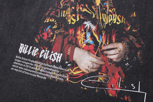 Vintage Billie Eilish t-shirt bad boy tee grunge singer top in grey