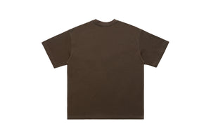White doves t-shirt bird print top freedom slogan tee in brown