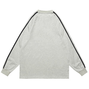 Paranoia slogan jumper long sleeve striped top music notes print retro t-shirt in white