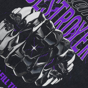 Grillz print sleeveless t-shirt gangster cartoon vest 00s retro hip-hop poster tank top in acid wash black