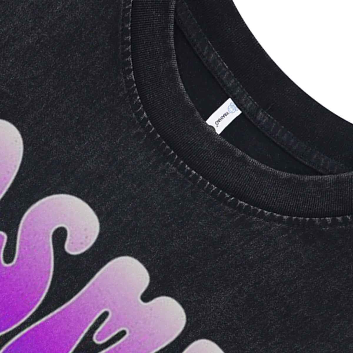 Spaceman print sleeveless t-shirt astronaut cartoon surfer vest retro tank top in acid wash black