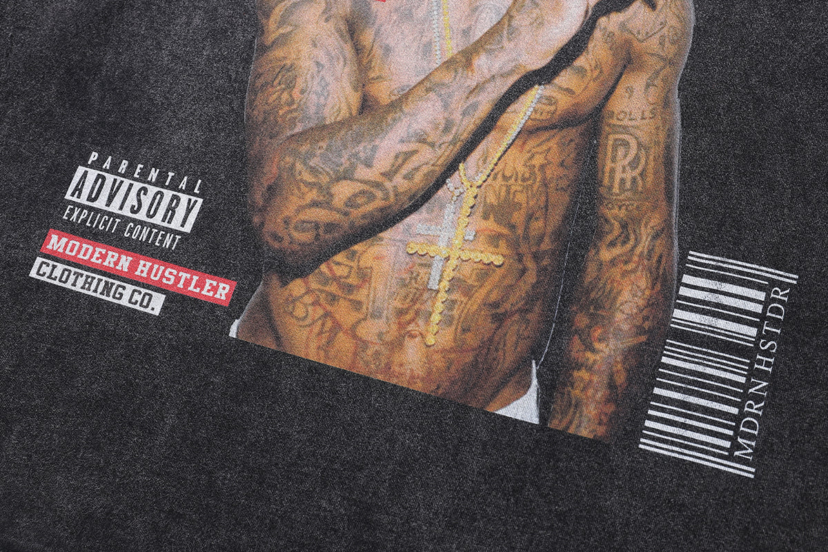 Vintage Lil Wayne t-shirt hip-hop tee retro rapper top in grey