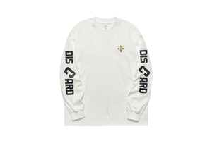 Discard slogan jumper long sleeve grunge t-shirt thunder print top in black