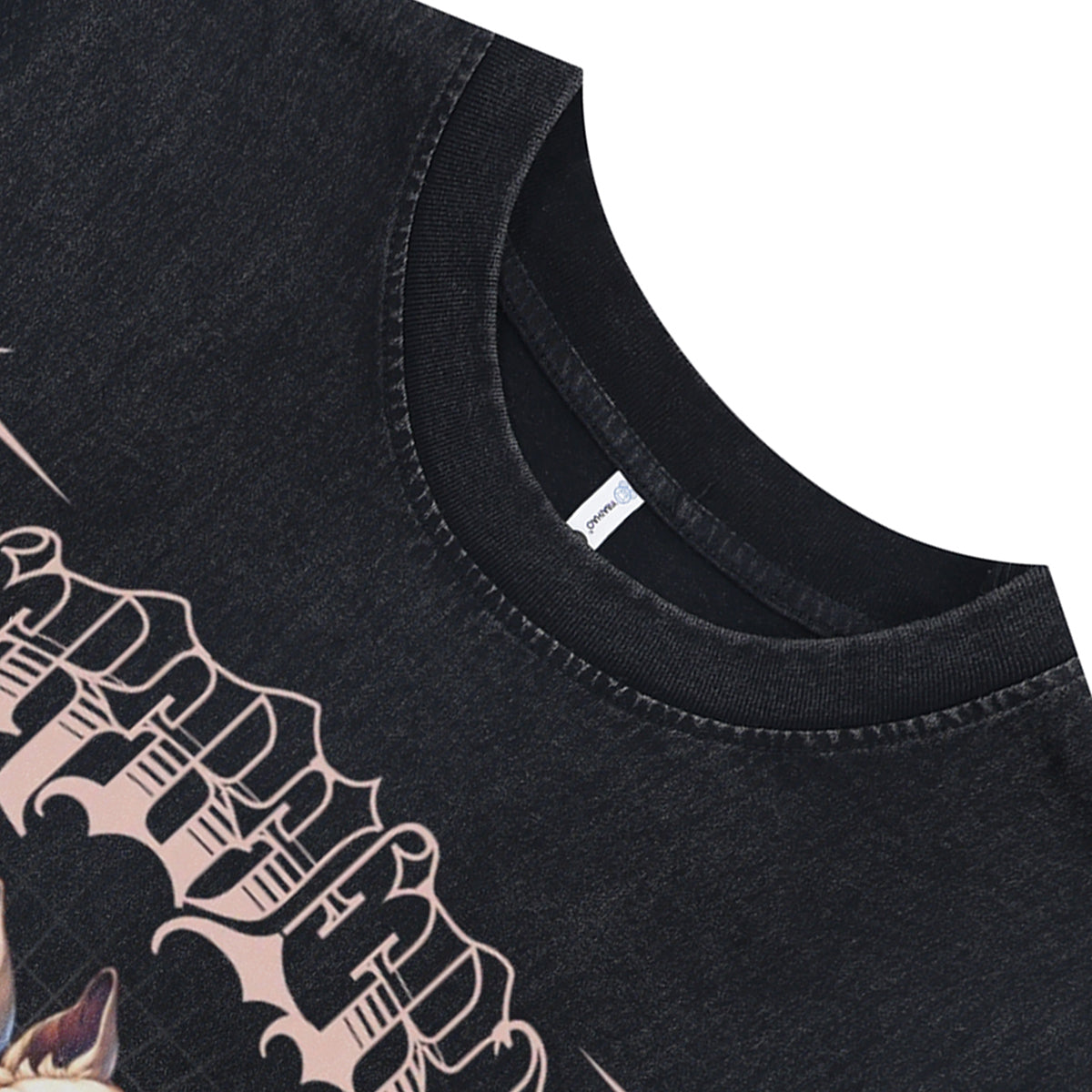 Mutation sleeveless t-shirt creepy wolves print surfer vest 00s Gothic tank top in acid wash black