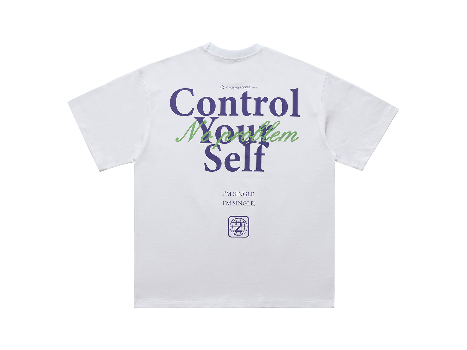 Control slogan t-shirt motivational top 90s tee in white