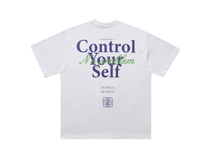 Control slogan t-shirt motivational top 90s tee in white
