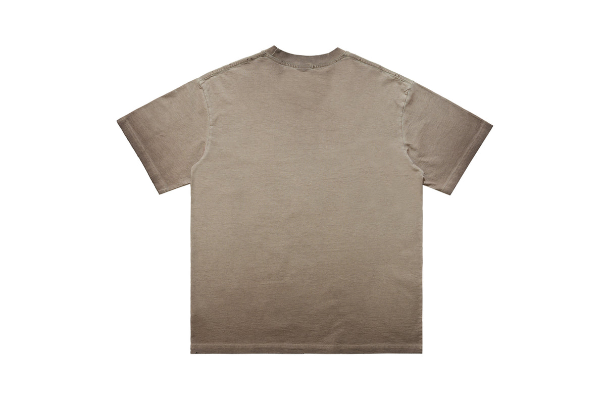 Wild West t-shirt revolution slogan top grunge American tee in beige