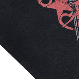 Balaclava print sleeveless t-shirt aristocrat slogan surfer vest gangster tank top in acid wash black