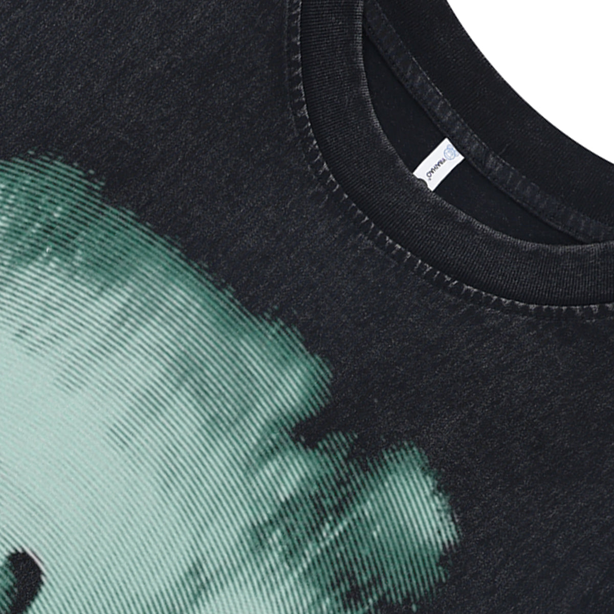 Creepy shadow sleeveless t-shirt gothic print surfer vest 00s grunge tank top in acid wash black