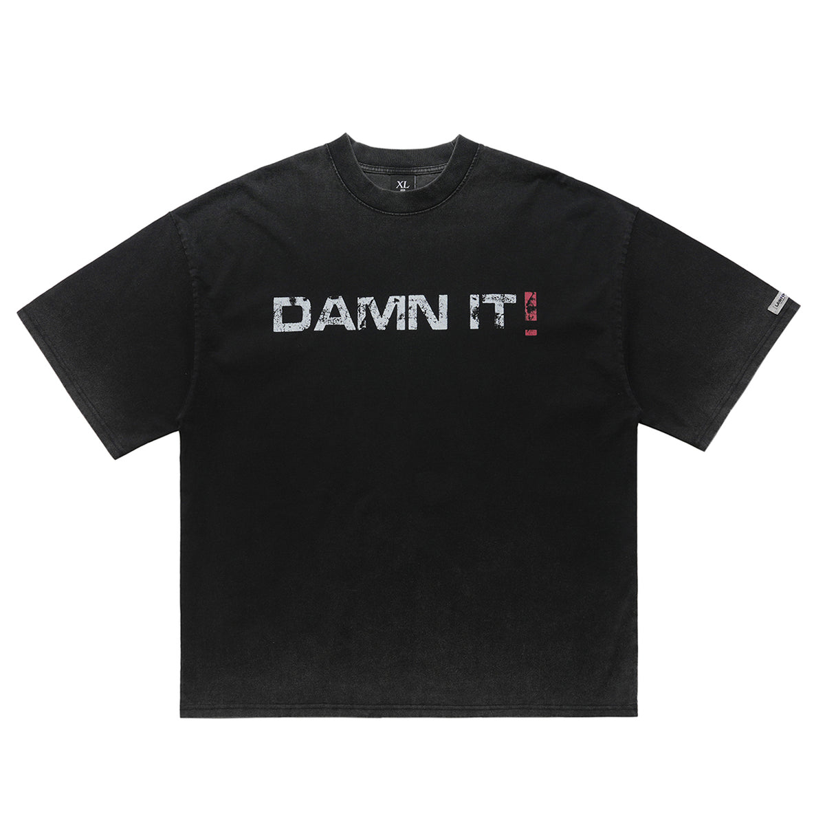 Damn it slogan t-shirt funky tee retro 00s top in black