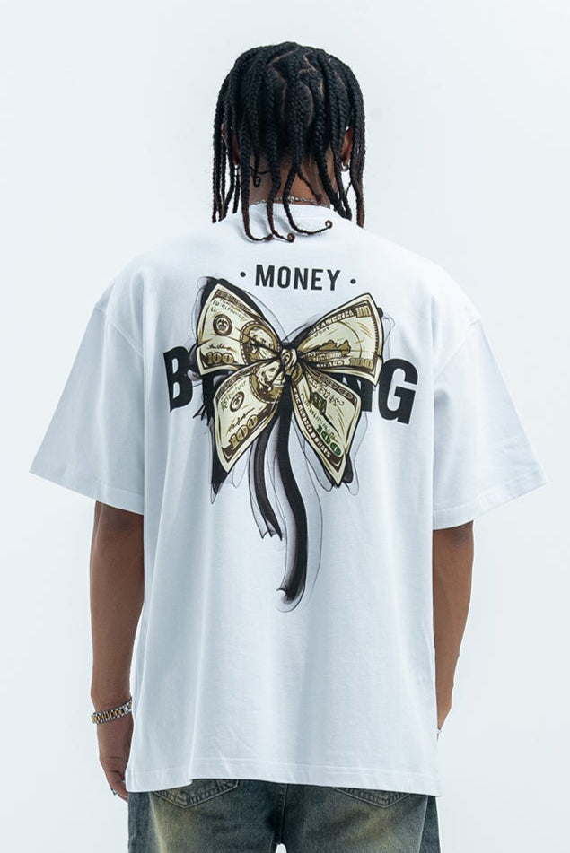Money print t-shirt dollar sign tee hip-hop top rapper jumper black