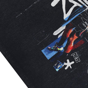 Basketball player sleeveless t-shirt vintage sports vest American tank top in acid wash black