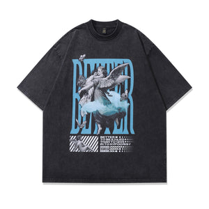 Better slogan t-shirt angel cartoon tee retro saint top in vintage grey