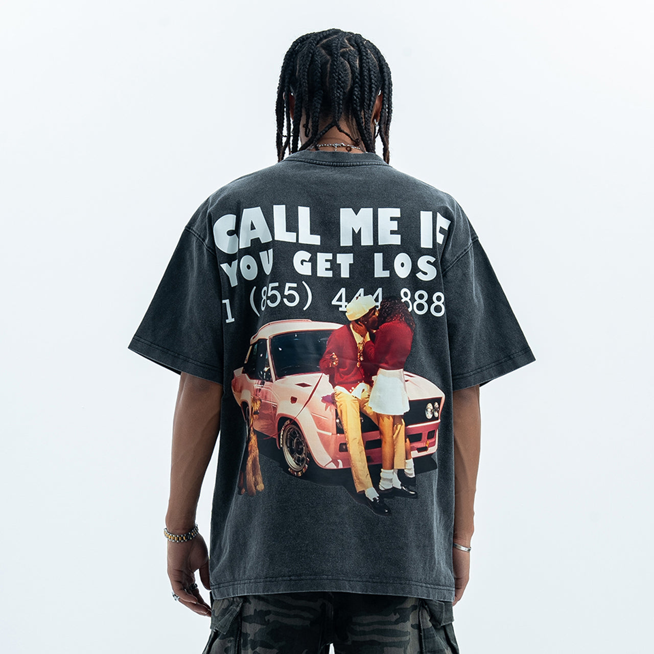 Love affair t-shirt retro photograph top lovers tee in black