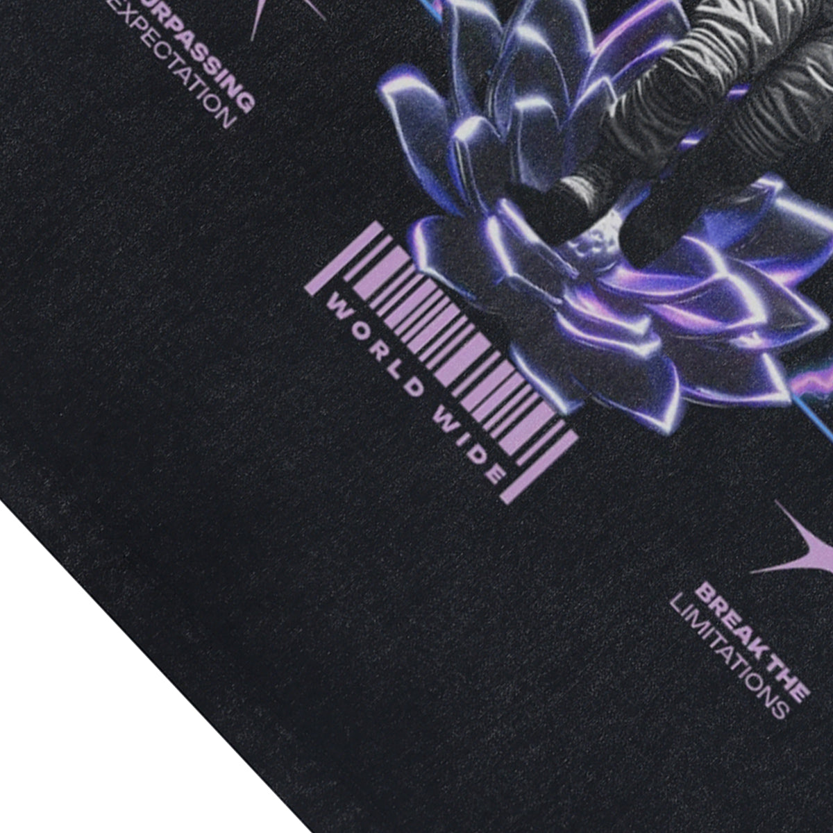 Thunder print sleeveless t-shirt psychedelic spaceman poster surfer vest astronaut tank top in acid wash black