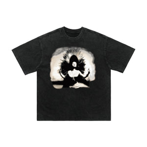 Creepy angel t-shirt gothic cartoon top in JJ black