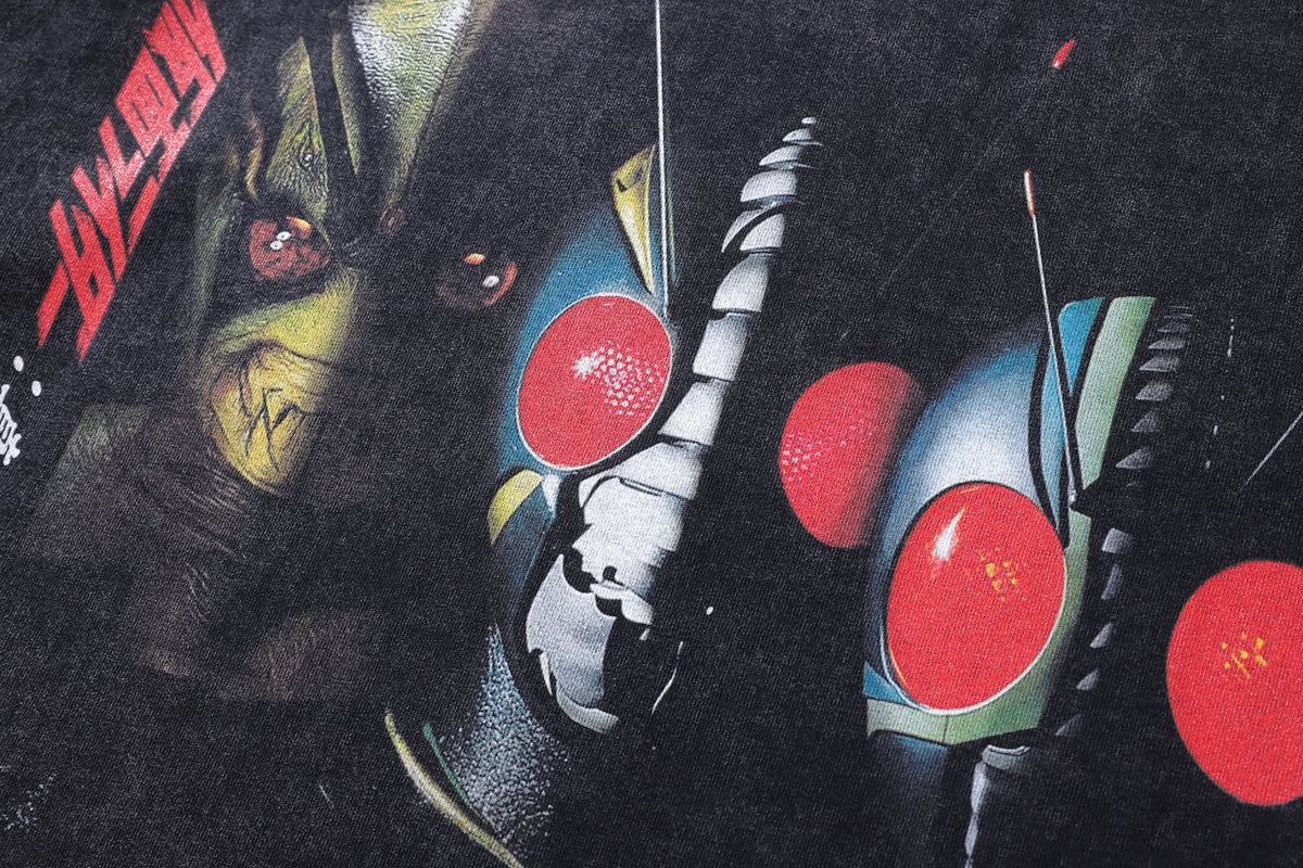 Anime alien t-shirt UFO tee retro Japanese top in vintage grey