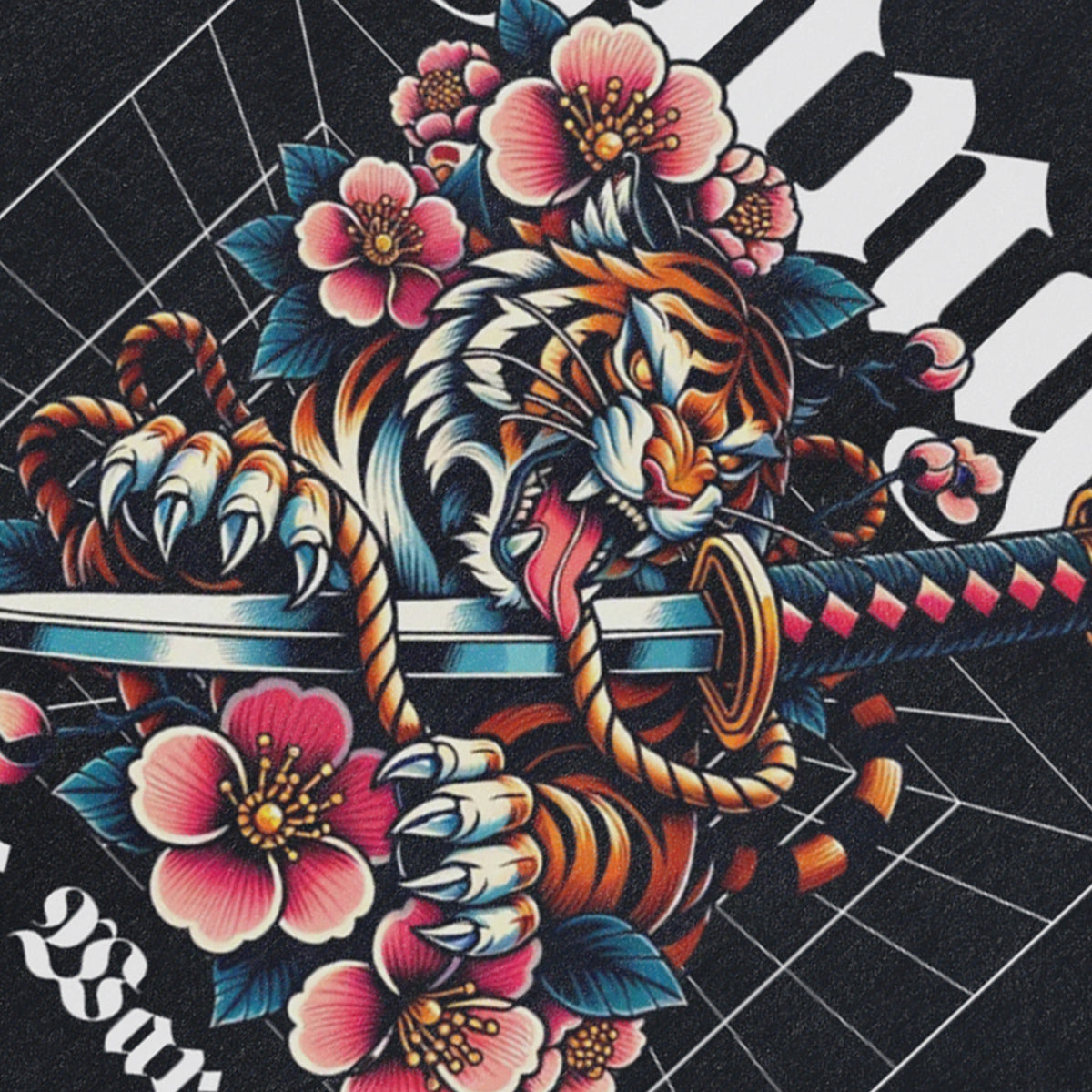 Jungle slogan sleeveless t-shirt Bengal tiger surfer vest retro Japanese poster tank top in acid wash black