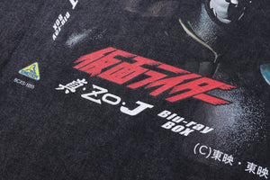 Anime alien t-shirt UFO tee retro Japanese top in vintage grey