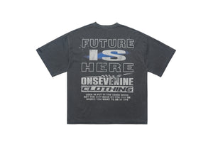 Cyberpunk t-shirt creepy psychedelic top man print tee in blue