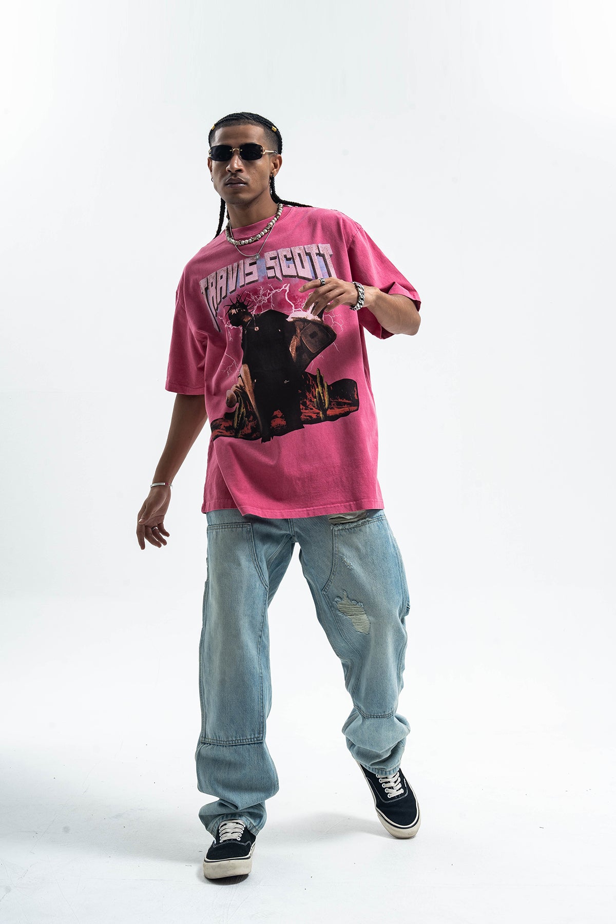 Vintage Travis Scott t-shirt retro rapper tee hip-hop top in pink