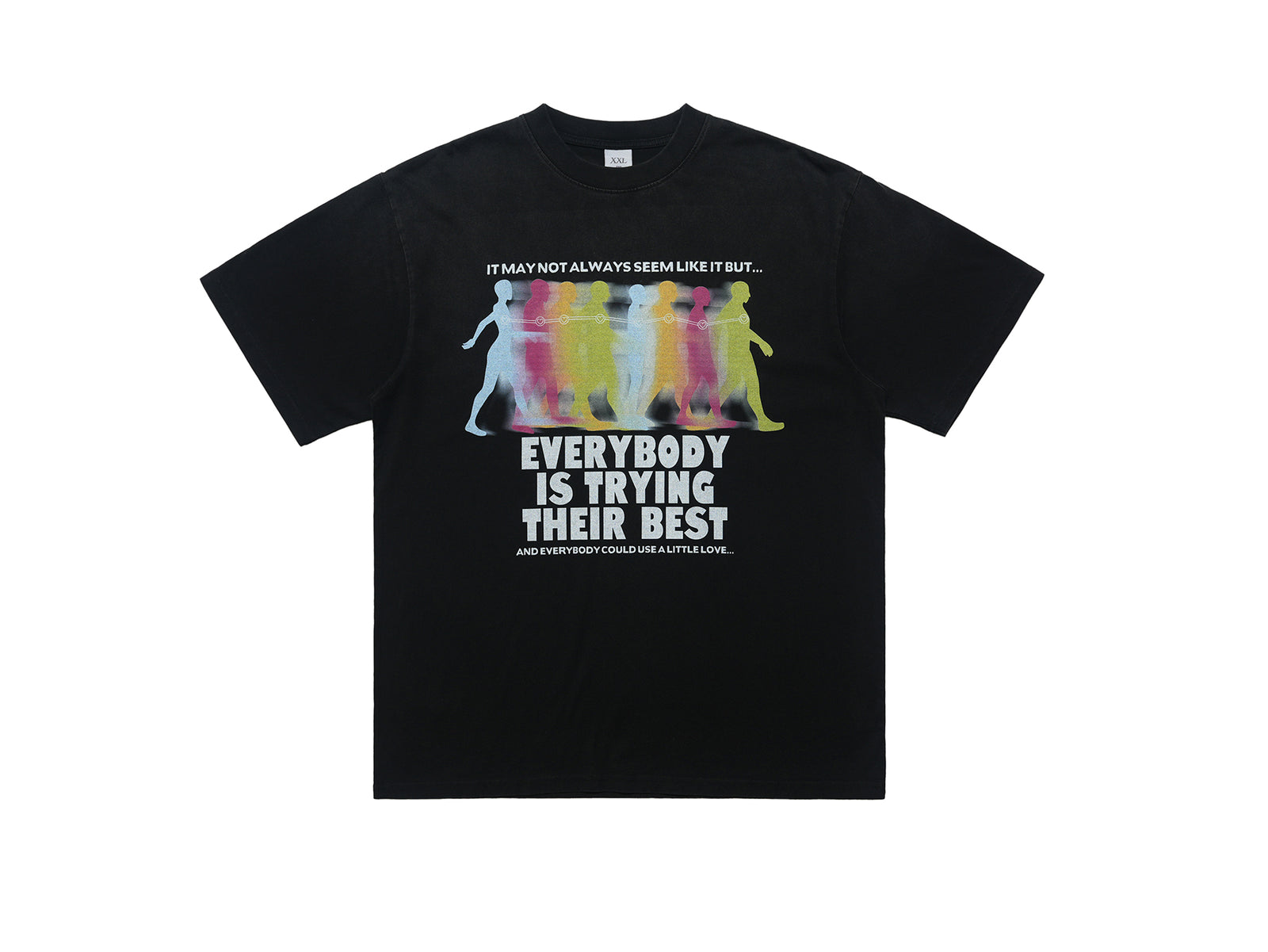 Motivational t-shirt psychedelic top gradient grunge tee in black