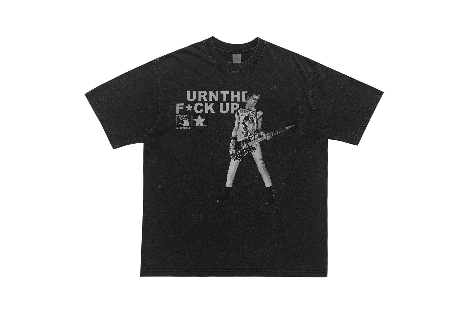 psychedelic t-shirt creepy sculpture top grunge painting tee in Grey