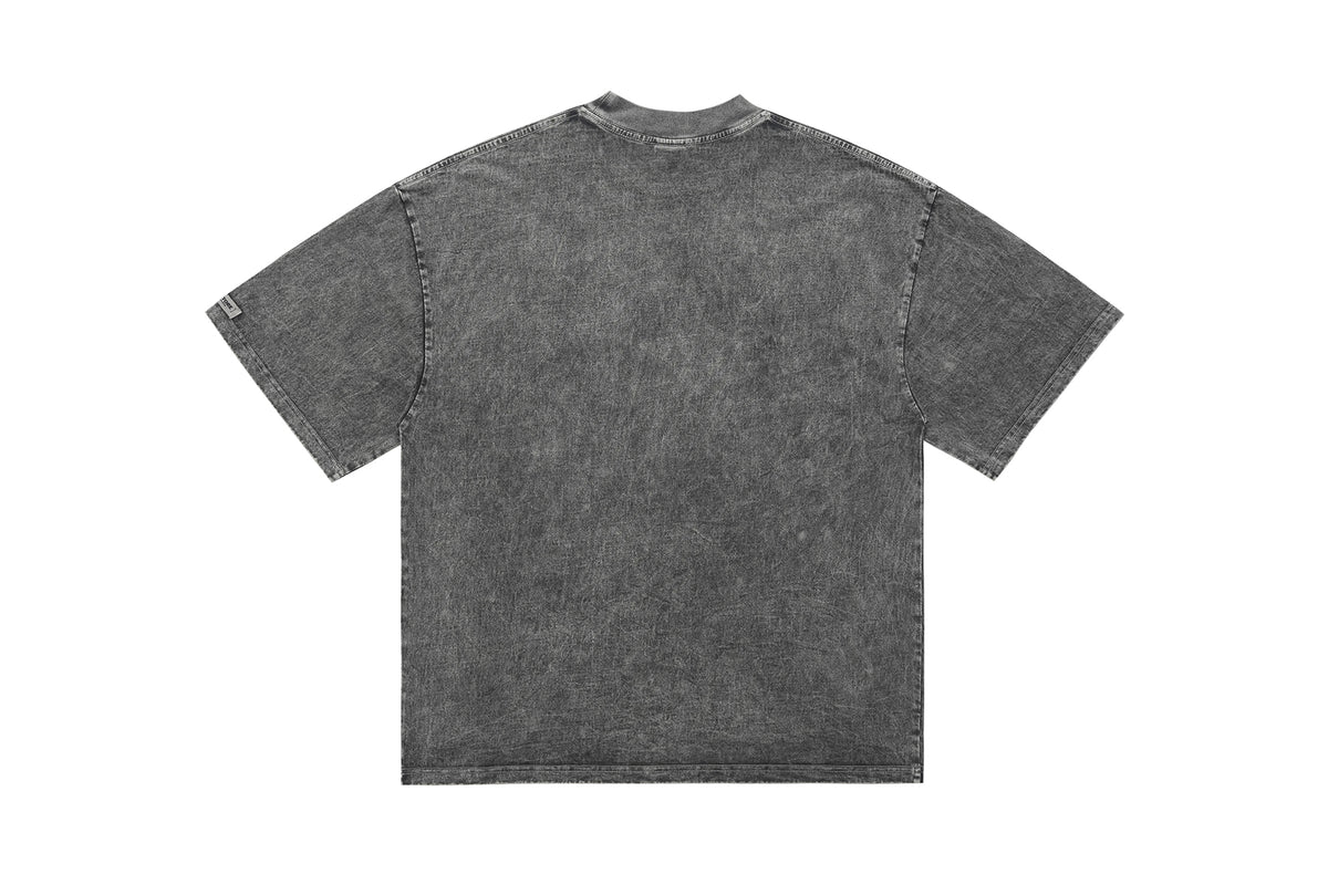 Psycho t-shirt creepy man print top brain tee in  grey