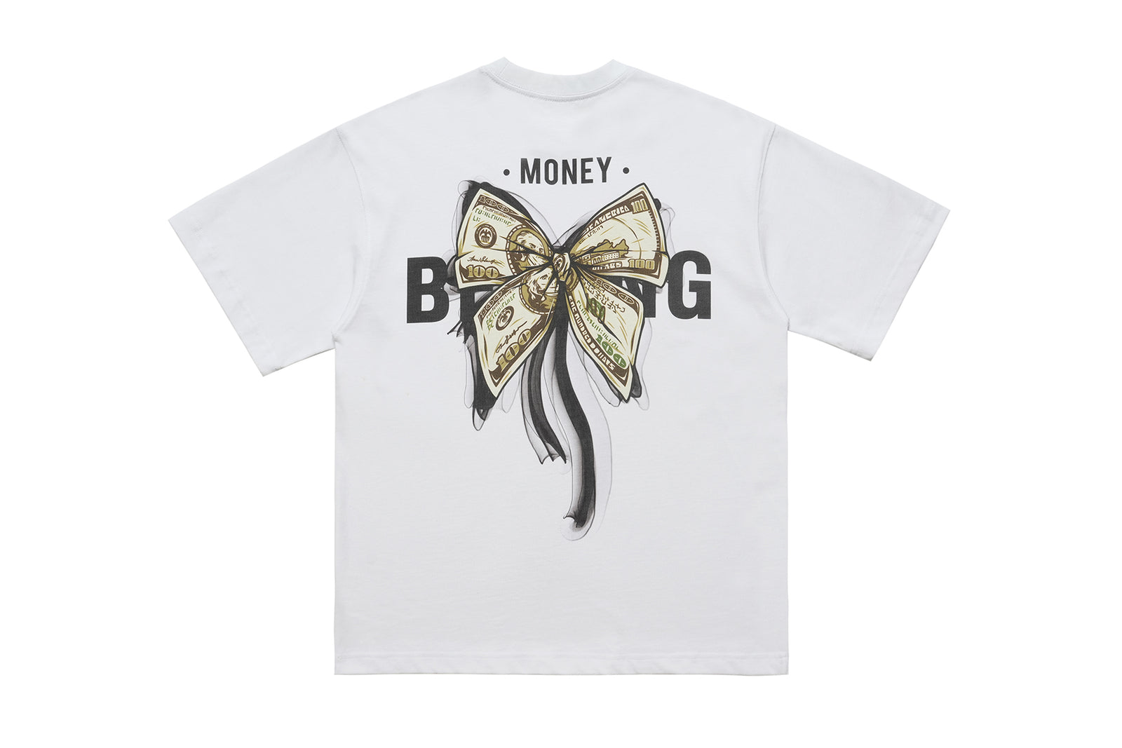 Money print t-shirt dollar sign tee hip-hop top rapper jumper white