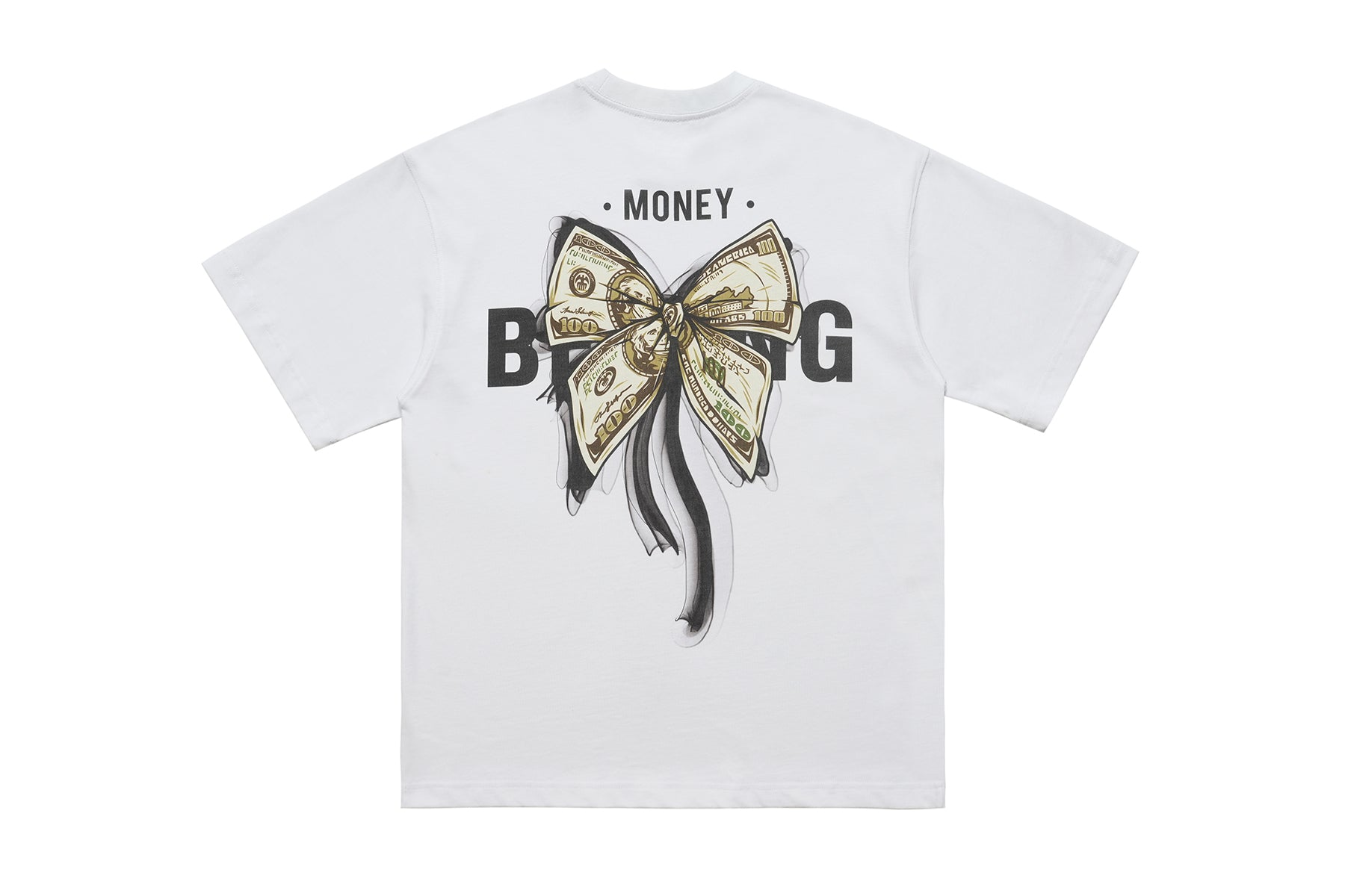 Money print t-shirt dollar sign tee hip-hop top rapper jumper white